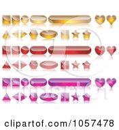 Royalty Free Vector Clip Art Illustration Of A Digital Collage Of Colorful Shiny 3d Website Buttons And Reflections by dero