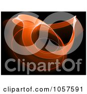 Royalty Free CGI Clip Art Illustration Of A Background Of Orange Curves On Black