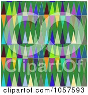 Poster, Art Print Of Background Of Colorful Triangles On Green