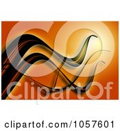 Royalty Free CGI Clip Art Illustration Of A Background Of Waves On Orange by chrisroll