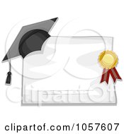 Graduation Cap And Ribbon On A Blank Diploma