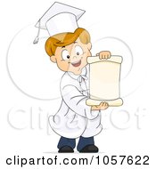 Poster, Art Print Of Graduate Boy Holding A Scroll