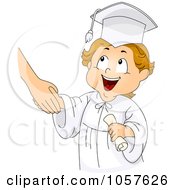 Royalty Free Vector Clip Art Illustration Of A Graduate Boy Shaking Hands With A Teacher