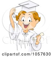 Poster, Art Print Of Graduate Boy Holding A Diploma And Grabing His Tassel