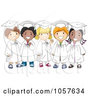 Poster, Art Print Of Happy Diverse Graduate Kids