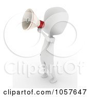 Royalty Free CGI Clip Art Illustration Of A 3d Ivory Person Announcing