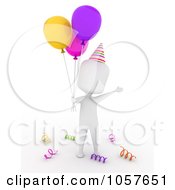 Poster, Art Print Of 3d Ivory Man Celebrating A Birthday