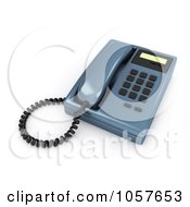 Poster, Art Print Of 3d Blue Desk Phone