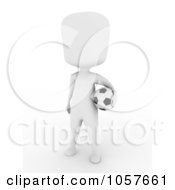 Royalty Free CGI Clip Art Illustration Of A 3d Ivory Man Playing Soccer 4