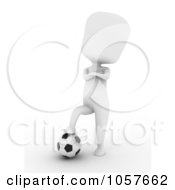 Royalty Free CGI Clip Art Illustration Of A 3d Ivory Man Playing Soccer 3