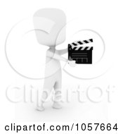 Poster, Art Print Of 3d Ivory Director Using A Clapper Board