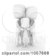 Royalty Free CGI Clip Art Illustration Of A 3d Ivory Mother Father And Child
