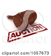 Poster, Art Print Of 3d Gavel By An Auction Stamp