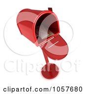 Royalty Free CGI Clip Art Illustration Of A 3d Open Red Mail Box by BNP Design Studio