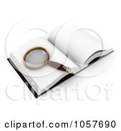 Poster, Art Print Of 3d Magnifying Glass On An Open Book
