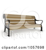 Poster, Art Print Of 3d Wooden Park Bench