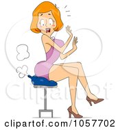 Woman Sitting Down On A Fart Cushion On A Stool