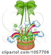 Poster, Art Print Of Hanging Basket Of Rainbows And Clovers