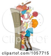 Poster, Art Print Of Man Opening A Packed Closet