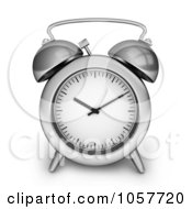 3d Silver Alarm Clock
