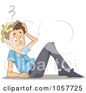 Royalty Free Vector Clip Art Illustration Of A Man With A Banana Peel On His Head After Falling