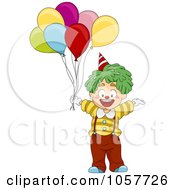 Royalty Free Vector Clip Art Illustration Of A Clown Boy With Balloons