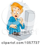 Poster, Art Print Of Mouse On A Computer Desk Scaring A Man