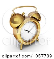 Poster, Art Print Of 3d Golden Alarm Clock