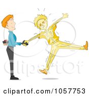 Poster, Art Print Of Man Shaking Hands And Shocking His Friend