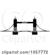 Royalty Free Vector Clip Art Illustration Of A Black Silhouetted Tower Bridge by cidepix