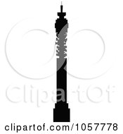 Royalty Free Vector Clip Art Illustration Of A Black Silhouetted Post Office Tower by cidepix