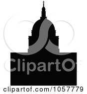 Poster, Art Print Of Black Silhouetted St Pauls Cathedral