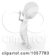 Royalty Free CGI Clip Art Illustration Of A 3d Ivory Man Cupping His Mouth And Hollering