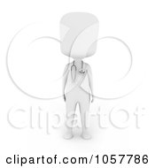Royalty Free CGI Clip Art Illustration Of A 3d Ivory Man Doctor Or Veterinarian