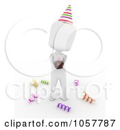 Poster, Art Print Of 3d Ivory Man Holding A Cupcake