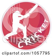 Royalty Free Vector Clip Art Illustration Of A Cricket Player Icon 2
