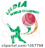 Poster, Art Print Of Royalty-Free Vector Clip Art Illustration Of An Indian Cricket Icon - 2
