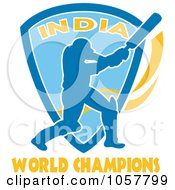 Poster, Art Print Of Royalty-Free Vector Clip Art Illustration Of An Indian Cricket Icon - 4