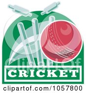Royalty Free Vector Clip Art Illustration Of A Cricket Icon 3