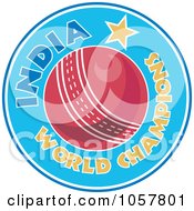 Poster, Art Print Of Royalty-Free Vector Clip Art Illustration Of An Indian Cricket Icon - 3