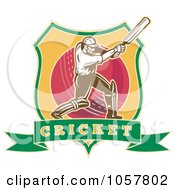 Royalty Free Vector Clip Art Illustration Of A Cricket Player Icon 3