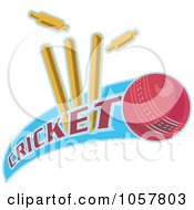 Royalty Free Vector Clip Art Illustration Of A Cricket Icon 4