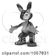 Royalty Free CGI Clip Art Illustration Of A 3d Gray Rabbit Presenting