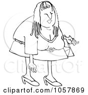 Royalty Free Vector Clip Art Illustration Of A Coloring Page Outline Of A Scraggly Woman