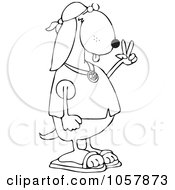Royalty Free Vector Clip Art Illustration Of A Coloring Page Outline Of A Hippie Dog by djart