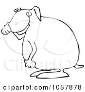 Royalty Free Vector Clip Art Illustration Of A Coloring Page Outline Of A Dog Covering His Nose by djart