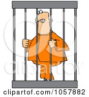 Royalty Free Vector Clip Art Illustration Of An Angry Prisoner Behind Bars