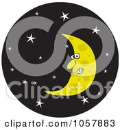 Poster, Art Print Of Crescent Moon In A Starry Night Sky Circle