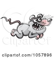 Royalty Free Vector Clip Art Illustration Of A Tough Rat Running