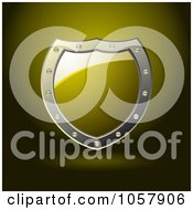 Royalty Free Vector Clip Art Illustration Of A 3d Yellow Shield Sign With Copyspace